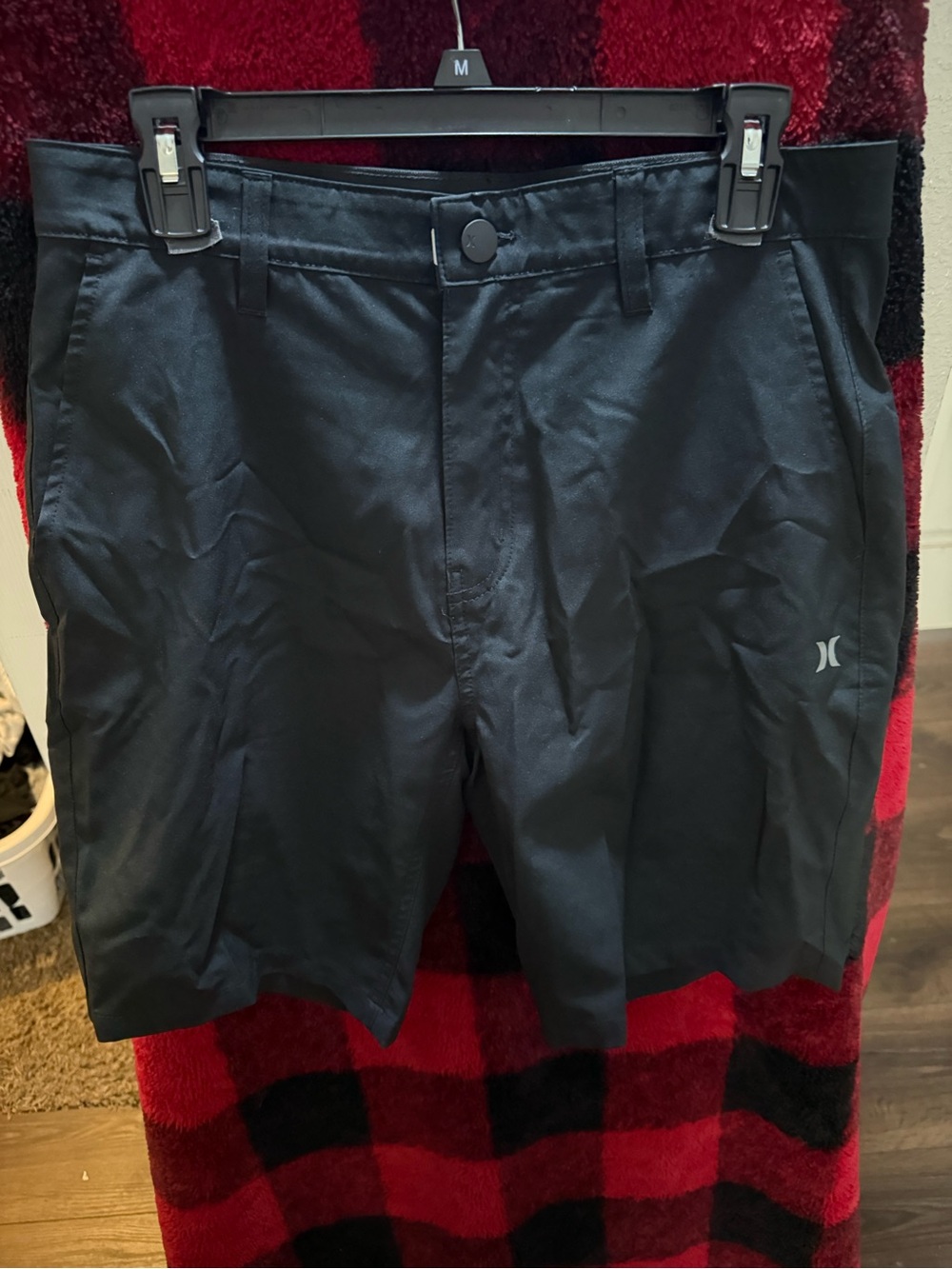 Hurley Black Flat Front Men's Shorts